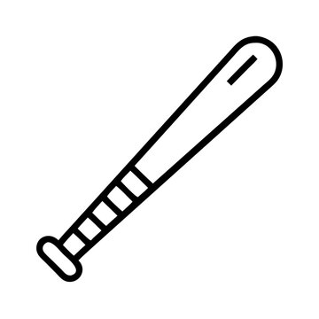 Vector art of baseball bat line icon outline baseball bat vector icon for web design, mobile app, and print sport equipment