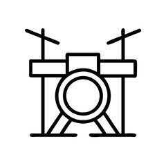 Vector art of simple drum kit illustration, ideal for musicrelated projects, emphasizing rhythm and percussion in a clean, modern style