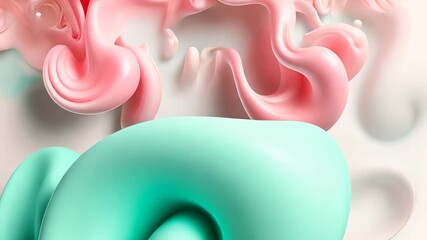 Colorful happy birthday animation with flowing pastel swirls and artistic design elements