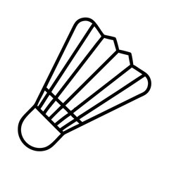 Vector art of shuttlecock icon, a simple design ideal for badminton themes, sport promotions, and athletic competition visuals