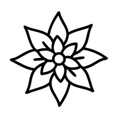 Vector art of delicate flower with eight petals, showcasing natures beauty in a simple, elegant design, perfect for various applications