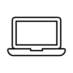 Vector art of laptop line icon portable computer symbol notebook outline vector sign modern electronic device illustration