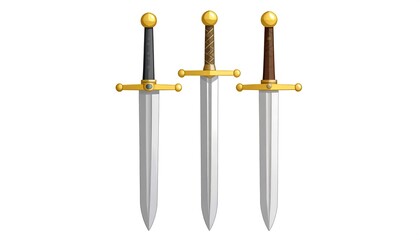 Three Stylized Swords Different Colors