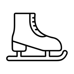 Illustration of an ice skate, representing winter sports, figure skating, and recreational ice skating activities