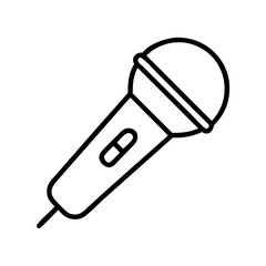 Vector art of microphone icon is a transducer that converts sound into an electrical signal for recording or amplification