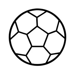 Fototapeta premium Vector art of a simple black and white line drawing of a soccer ball, perfect for sportsthemed designs and educational materials
