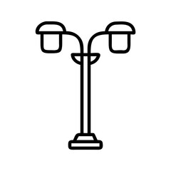Illustration of a street lamp, providing light with its two lamps and elegant design for urban illumination