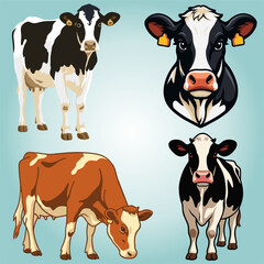 Dairy cows vector.eps