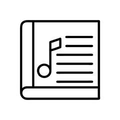 Vector art of music book icon sheet music with note symbol musical education, song, melody, tune, sound, and concert concept