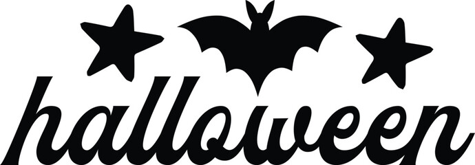 Halloween typography clip art design on plain white transparent isolated background for card, shirt, hoodie, sweatshirt, apparel, card, tag, mug, icon, poster or badge