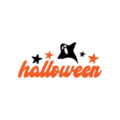 Halloween typography clip art design on plain white transparent isolated background for card, shirt, hoodie, sweatshirt, apparel, card, tag, mug, icon, poster or badge