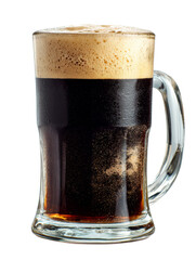 A refreshing glass of dark beer with a frothy head, perfect for a relaxing evening.