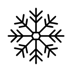Vector art of elegant snowflake icon a geometric and symmetrical design, ideal for winter projects and seasonal decorations