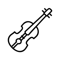 Vector art of black and white illustration of a violin, perfect for musicthemed designs and educational materials about string instruments