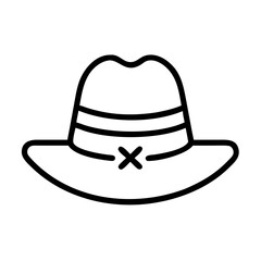 Vector art of hat icon fashionable headwear, accessory, sun protection, style, elegance, and vintage concept cowboy, fedora, or panama hat