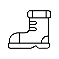 Vector art of simple line art illustration of a work boot, , symbolizing labor, construction, and practical footwear for tough jobs