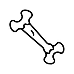 Vector art of bone line icon symbol of dog food, pet treat, skeleton, halloween, anatomy, and medical vector illustration