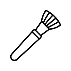 Vector art of outline icon of a makeup brush, perfect for beauty and cosmetic designs, conveying elegance and professional application