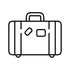 Illustration of a suitcase with a handle and two tags perfect for travel, vacation, or business trip concepts