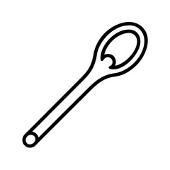 Vector art of line art illustration of a spoon with a hole, great for culinary, foodrelated, or design projects needing a unique touch