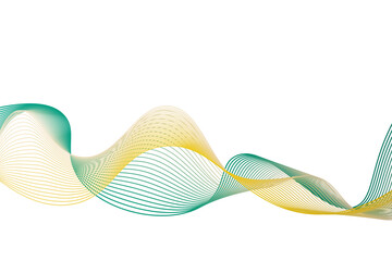 colorful abstract waves design elements isolated on transparent background