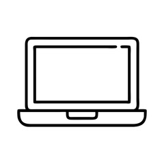 Vector art of laptop line icon portable computer symbol notebook outline vector sign modern electronic device illustration