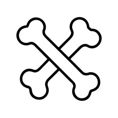 Vector art of crossed bones line icon symbol of danger, poison, pirate flag, halloween, death, and skeleton vector illustration