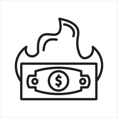 burn money icon for company capital