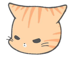 Angry cute brown tabby cat character icon