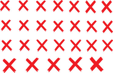 Obraz premium Red X Marks A Collection of Crosses for Design and Visual Communication