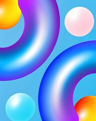 Blue Purple Abstract Ring Sphere Background