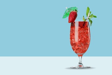 Margarita or Daiquiri tasty alcohol cocktail in glass