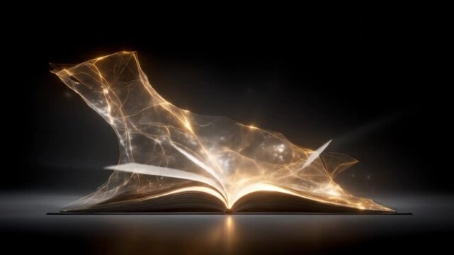 magic book with magic lights