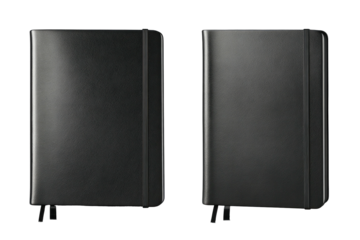 Two black leather bound notebooks (1)