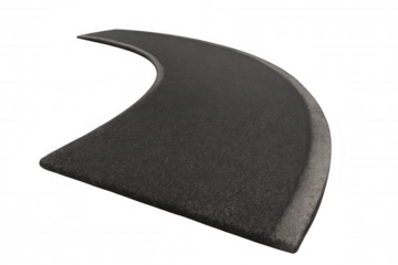 Asphalt road turning right, empty highway path curving forward, journey concept on transparent background