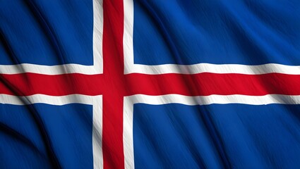 waving national flag of iceland