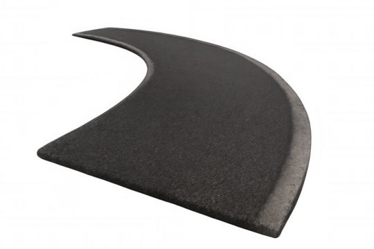 Asphalt road turning right, empty highway path curving forward, journey concept on transparent background