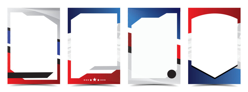 Sport player trading card frame border template design