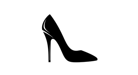 Fototapeta premium Elegant high heel shoe silhouette isolated design element