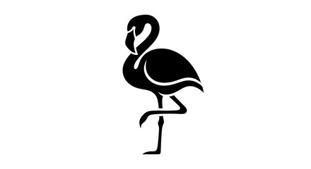 Fototapeta premium Flamingo silhouette isolated on white background
