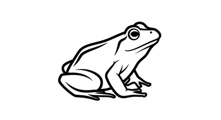 Frog illustration outline isolated on white background