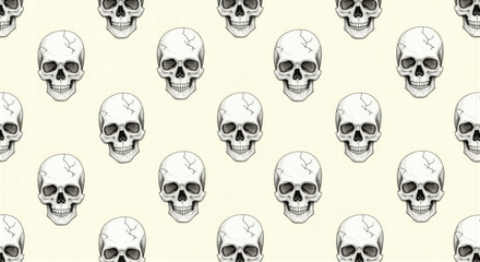 Skulls creating a spooky Halloween atmosphere for festive autumn celebrations
