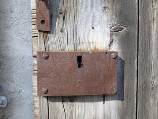 old wooden door with lock