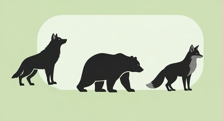 Obraz premium Silhouette of wild animals