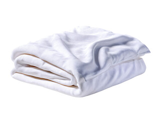 A thick white fleece or plush blanket folded neatly into a square with visible soft, flowing creases. A minimalist mockup for luxury home textiles, bedding, or cozy comfort branding.