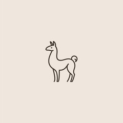 Llama line art minimalist mountain animal logo design.