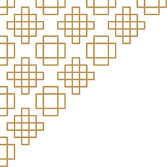 Abstract geometric corner decoration in a simple style