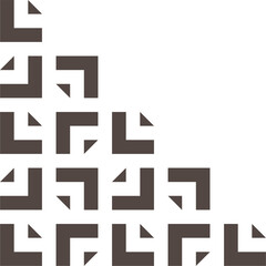 Abstract geometric corner decoration in a simple style