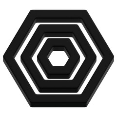 Layered Black Hexagon Stack