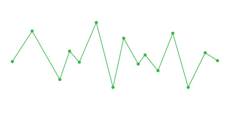 Vector data chart composed of a green line connected by dots, showcasing analytics, upward trends, and minimal design for professional visuals.